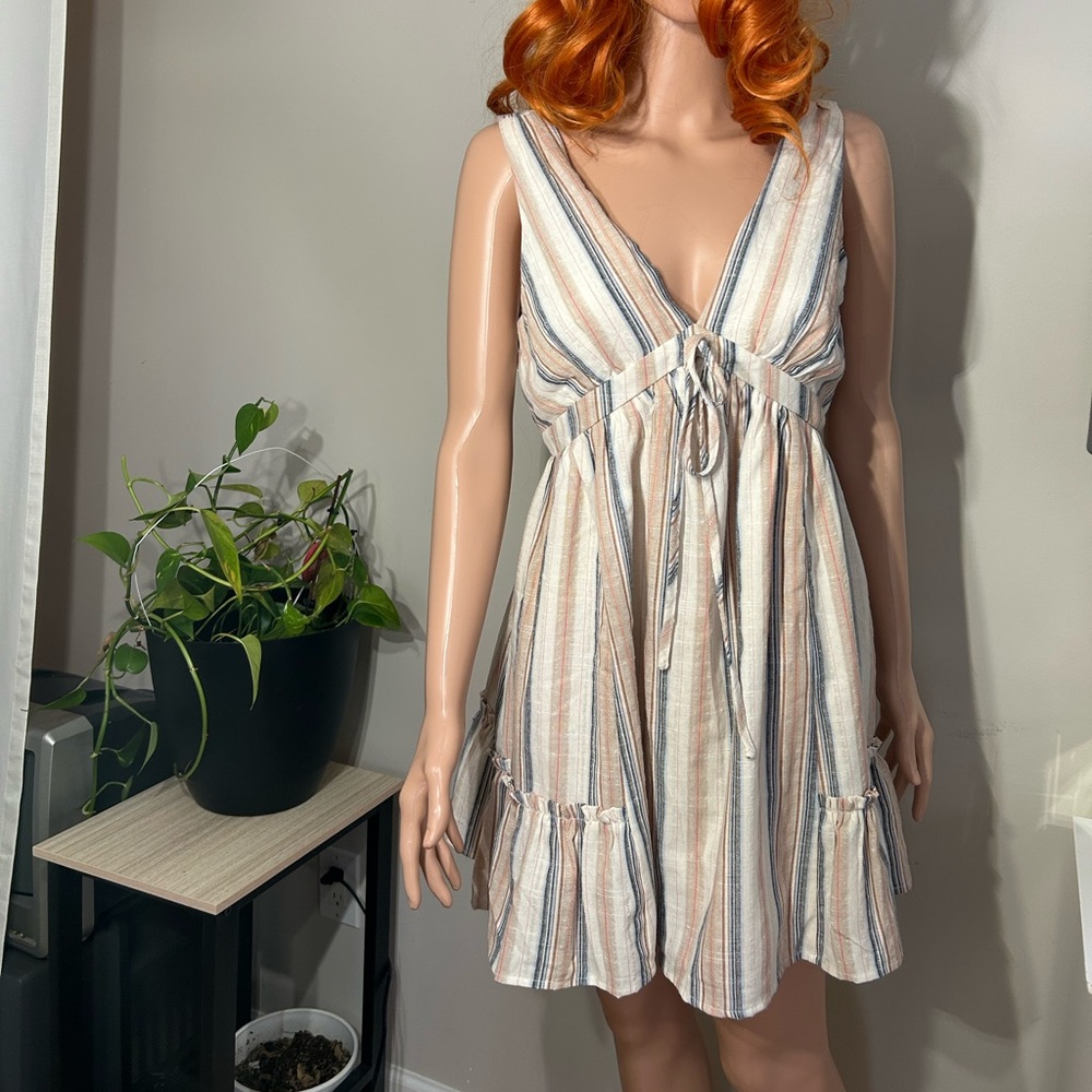 Striped V-Neck Summer Dress